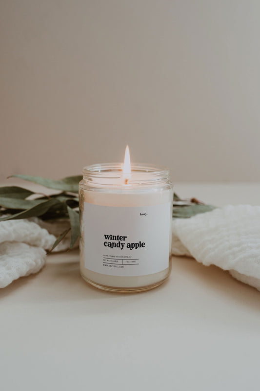 winter candy apple single wick candle